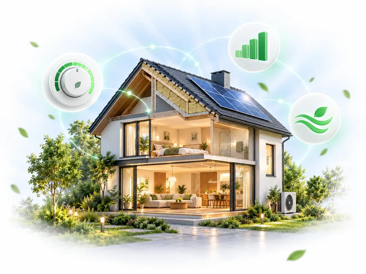 Maison en coupe, pièces chaleureuses, isolation et panneaux solaires : les possibilités d’amélioration explorées par EnergieVue